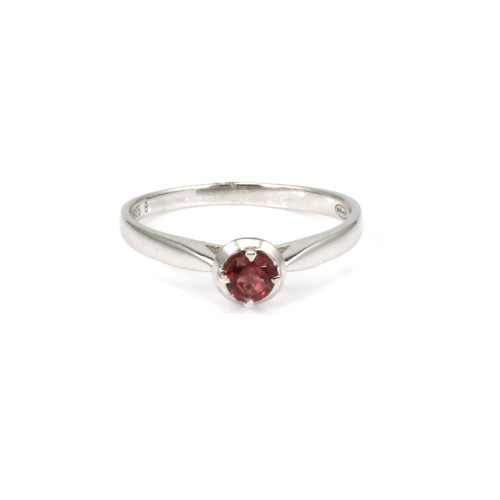Bague tourmaline rouge en argent 925 rhodié x 1pc