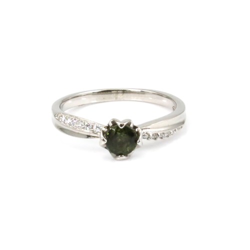 Bague tourmaline en argent 925 rhodié x 1pc