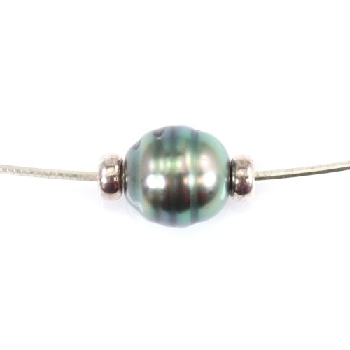 Necklace  tahiti pearl straling silver 925 40cm  x 1pc