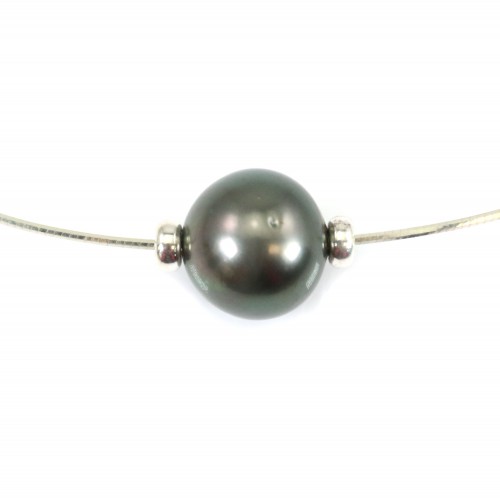 Necklace  tahiti pearl straling silver 925 40cm  x 1pc