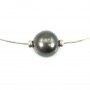 Collier  Perles Tahiti Chaîne Argent 925 40cm x 1pc