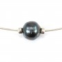 Collier  Perles Tahiti Chaîne Argent 925 45cm x 1pc