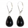 Boucles d'oreilles : onyx goutte argent 925 dormeuse x 2pcs 