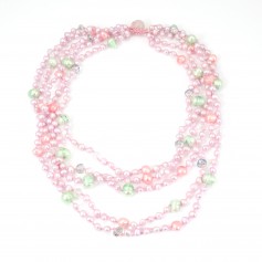 Collier Torsade 3 rangs perle d'eau douce baroque dorée