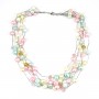 Necklace blue freshwater pearl pink 5 rows