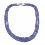 Necklace tanzanite faceted rondelle 2 strands 