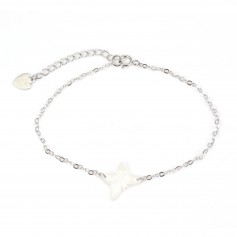 Bracelet chaîne silver 925 butterfly in white shell