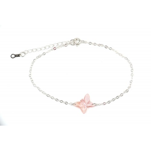 Bracelet chaîne silver 925 butterfly in rose shell