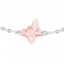 Bracelet chaîne argent 925 papillon en nacre rose
