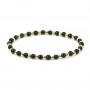 Bracelet obsidienne  4mm, avec perles dorées x 1pc