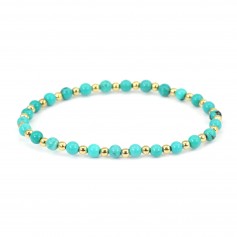 Bracelet Aquamarine & Morganite 4mm with golden pearl x 1pc