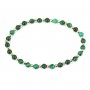 Bracelet malachite 4mm, avec perles dorées x 1pc
