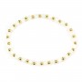 Bracelet nacre blanche 4mm, avec perles dorées x 1pc