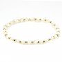 Bracelet Aquamarine & Morganite 4mm with golden pearl x 1pc