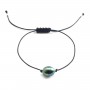 Bracelet cordon perle d'eau douce grise