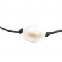Bracelet cordon perle d'eau douce blanc