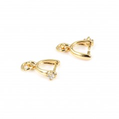 Clip colgante strass oro 16K - 11.5mm x 2pcs