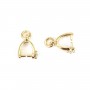 Clip per ciondolo in strass oro 16K - 11,5 mm x 2 pezzi