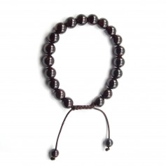 Bracelet Grenat boule rond 8mm 