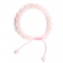 Bracelet Quartez rose boule rond 8mm 