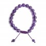 Bracelet Amethyste boule rond 8mm 