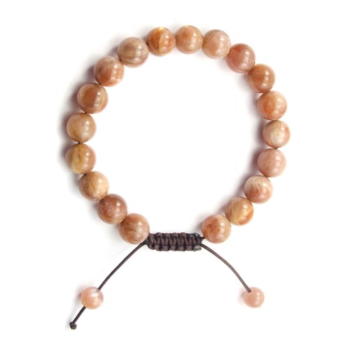 Bracelet Pierre de soleil  boule rond 8mm 