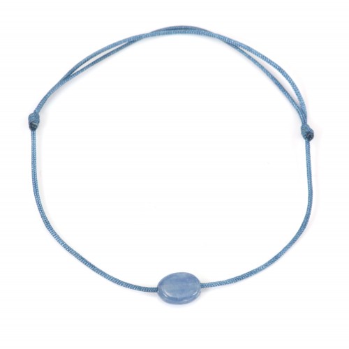 Cyanit-Armband oval 6x8mm - Verstellbare Schnur x 1St