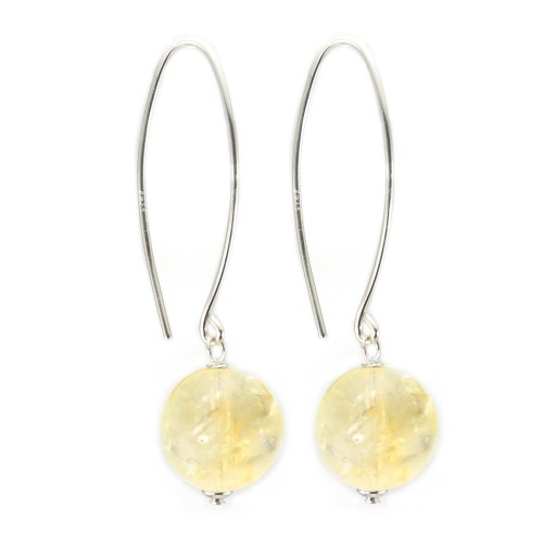 Boucle d'oreille argent 925 citrine 12mm x 2 st
