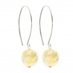 Boucles d'oreilles argent 925 citrine 12mm x 2pcs