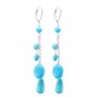 Boucles d'oreilles turquoise reconstitué bleu argent 925 dormeuse x 2pcs