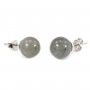 Boucle d'oreille argent 925 labradorite 10mm x 2pcs