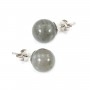 Earring silver 925 labradorite 10mm x 2pcs