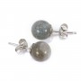 Boucles d'oreilles argent 925 perle nacré 6mm  x 2pcs