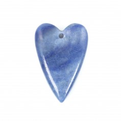 Pendentif Aventurine bleu coeur 20x30mm x 1pc