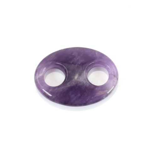 Amethyst coffee bean pendant 18x25mm x 1pc