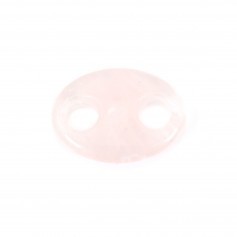 Pendentif Quartz rose grain de café 18x25mm x 1pc