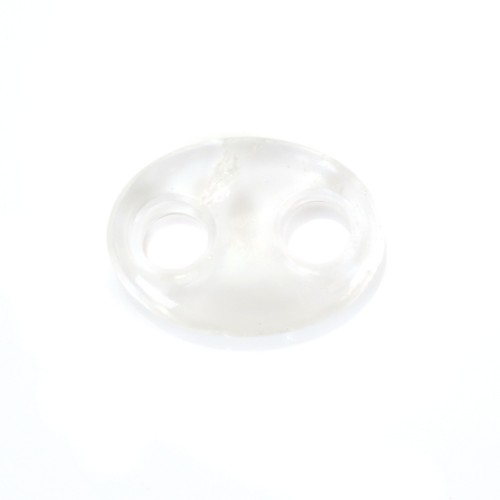 Pendentif Cristal de roche grain de café 18x25mm x 1pc