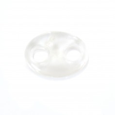 Pendentif Cristal de roche grain de café 18x25mm x 1pc