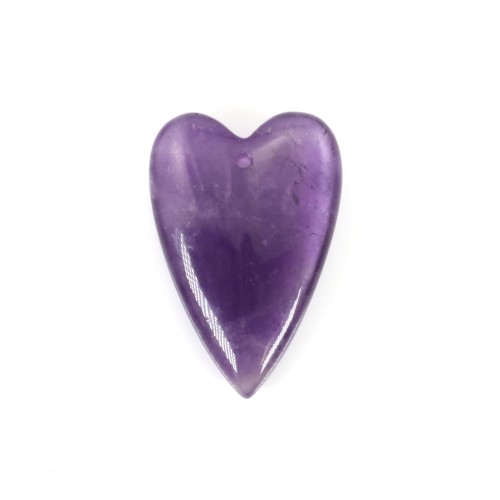 Pendentif Améthyste coeur 20x30mm x 1pc