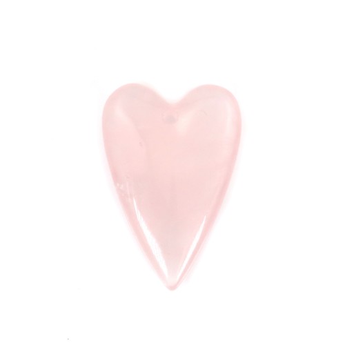 Pendentif Quartz rose coeur 20x30mm x 1pc