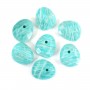 Pendentif Amazonite goutte décoré oeil - 12x14mm x 1pc