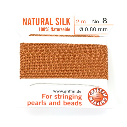 Silk bead cord 0.45mm gray x 2m