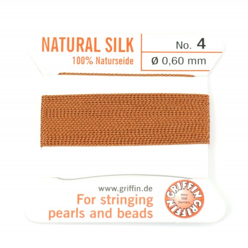 Silk bead cord 0.45mm gray x 2m