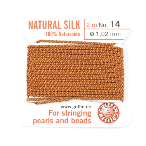 Silk bead cord 0.45mm gray x 2m