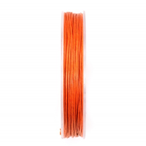 Orange waxed cotton cords 0.8mm x 20m