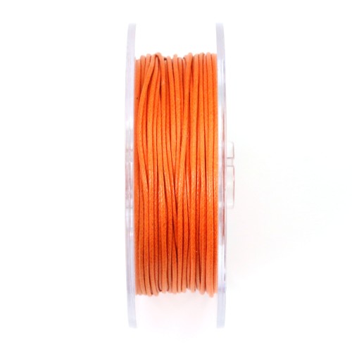 Cordonnet coton ciré orange 1mm  x 20m