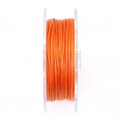 Cordonnet coton ciré orange 1mm  x 20m