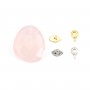 Colgante gota de Cuarzo Rosa con ojo - 12x14mm x 1pc