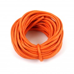 Cordonnet coton ciré orange 1.5mm  x 20m