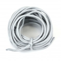 Cordonnet coton ciré gris 2.0mm  x 5m